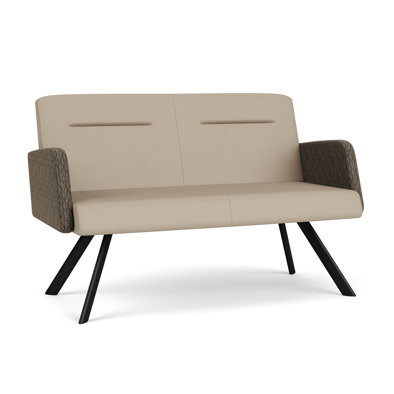 Lesro Willow 52W Vinyl Loveseat, Patriot Plus Concrete/Adler Peppercorn/Black (WL1501.SBK-02PPCN.03PPCN.04ADPN)