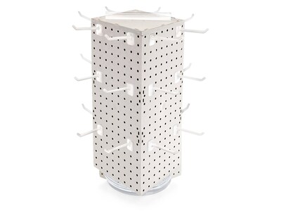 Azar 21 x 8 Pegboard 4-Sided Revolving Counter Display, White, Each (703385-WHT-4C24)