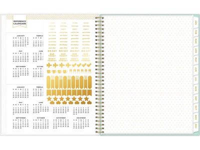 2025 Blue Sky Day Designer Secret Garden Mint Green 8.5" x 11" Weekly & Monthly Planner, Plastic Cover, Multicolor