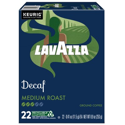 Lavazza Classico Decaf Coffee Keurig® K-Cup® Pods, Medium Roast, 22/Box (5000382581)