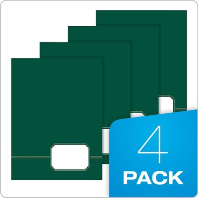 Oxford Monogram Executive 2-Pocket Presentation Folders, Green/Gold, 4/Pack (OXF 04164)
