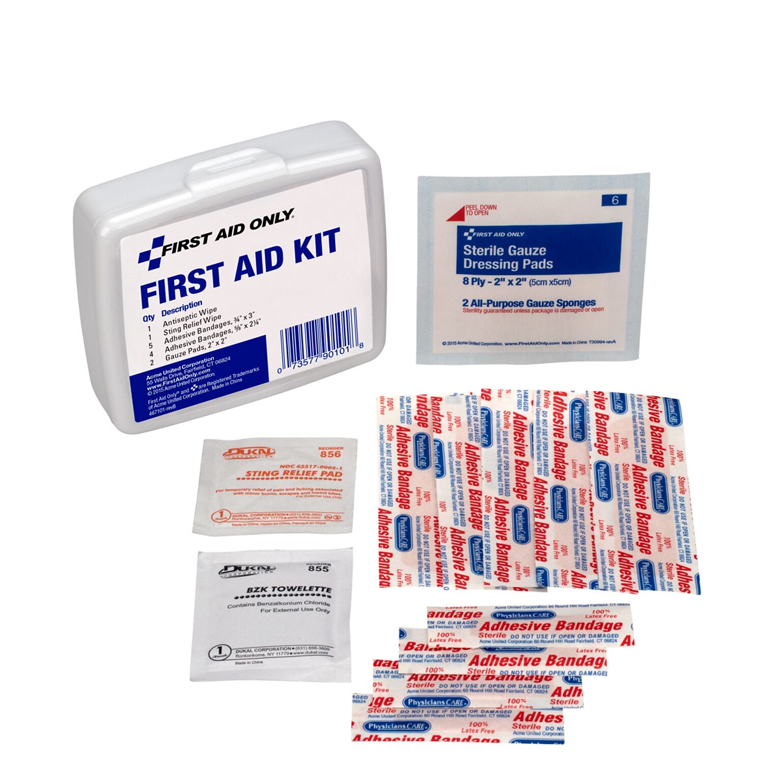 First Aid Only Personal First Aid Kit, Plastic Case, 13 Pieces (90101)