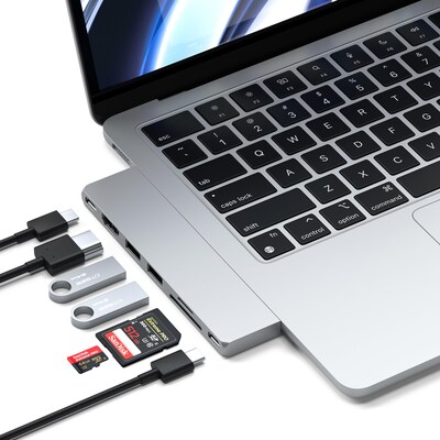 Satechi Pro Slim Multiport Hub for Laptops, Silver (ST-HUCPHSS)