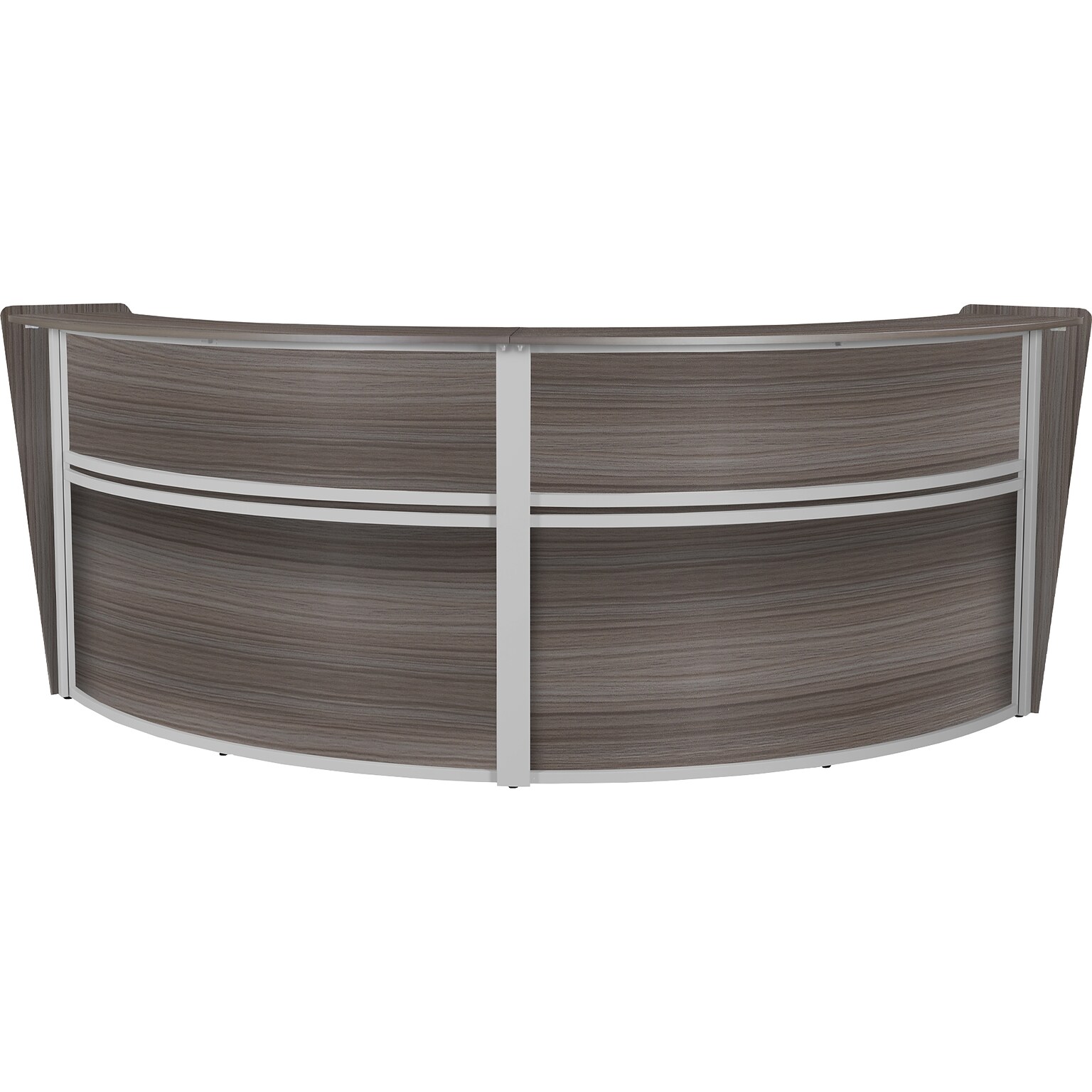 Regency Marque 124.5W Curved Reception Desk Workstation, Driftwood Gray (77292GY)