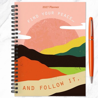 2027 TF Publishing Mahogany 6.5" x 8"  Weekly & Monthly Standard Planner, Paperboard Cover, Multicolored (27-9232)