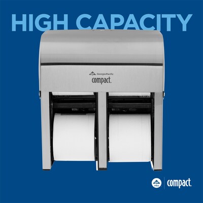 Compact 4-Roll Quad Coreless Toilet Paper Dispenser by GP PRO, Stainless Steel (56748)