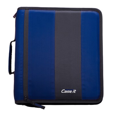 Case It Classic 2 3-Ring Zipper Binders, Blue (D251 BLU)