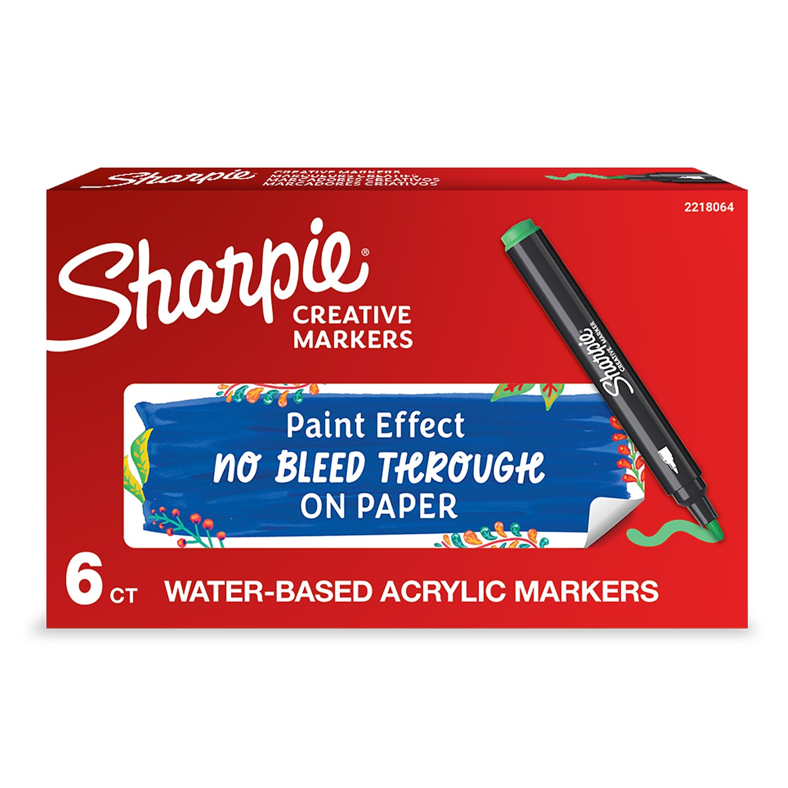 Sharpie Water-Based Creative Markers, Bullet Tip, Emerald Green, 6/Pack (2218064)