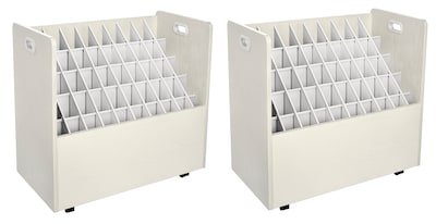 AdirOffice 50-Slot Mobile Roll File, 28.5H x 30W x 15.75D, White (626-WHI-2PK)