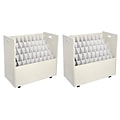 AdirOffice 50-Slot Roll File Cabinet, Mobile Files, for Large Roll, White, 30, 2/Pack (626-WHI-2PK)