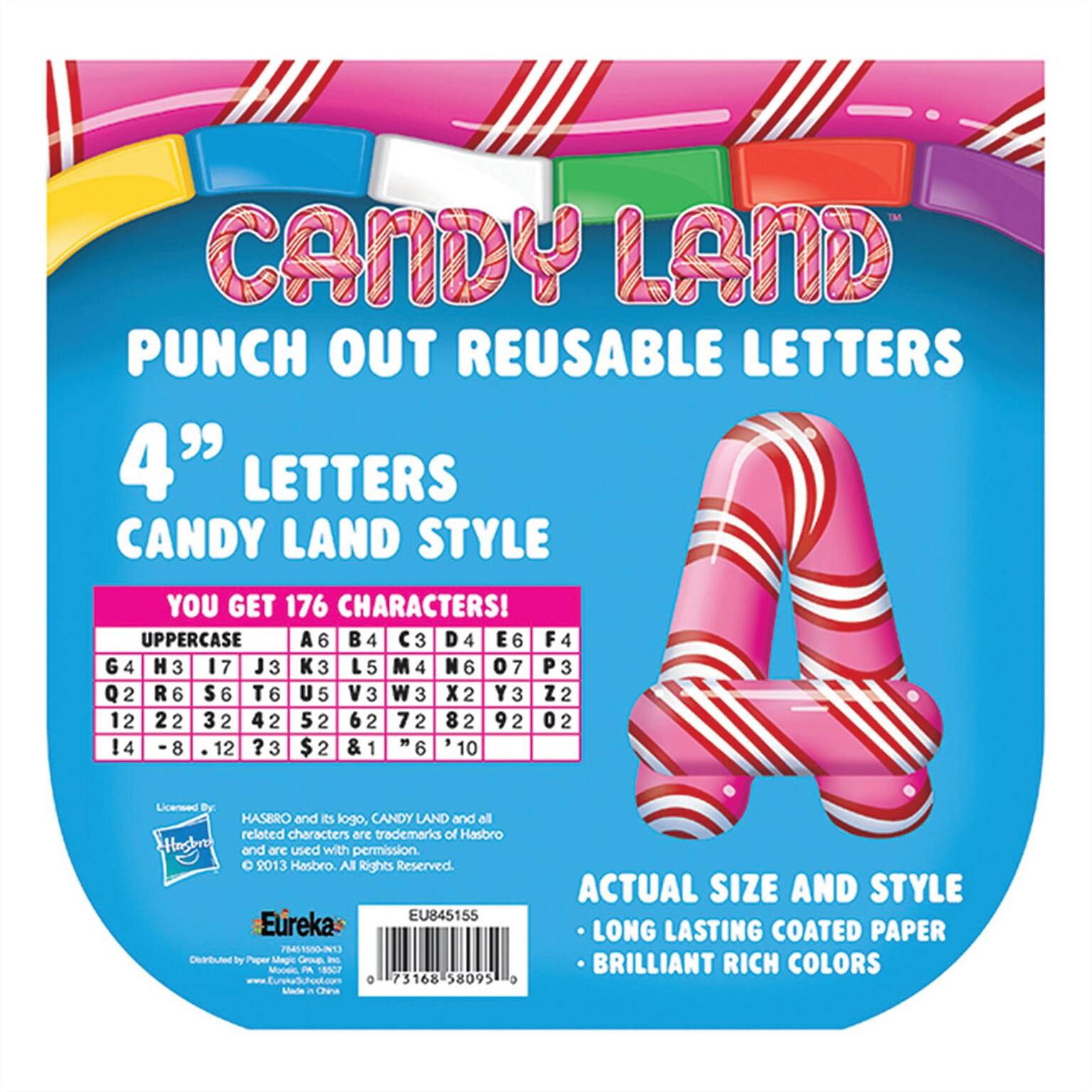 Eureka Candy Land Letters, Assorted Colors, 96/Pack (EU-845155)