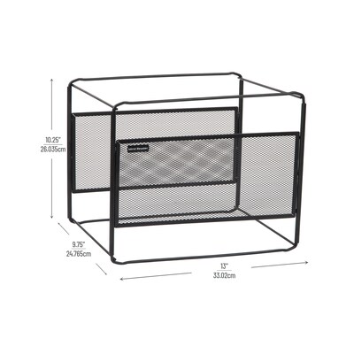 Mind Reader Metal Mesh Hanging Folder File Organizer, Black (BOXFILE-BLK)