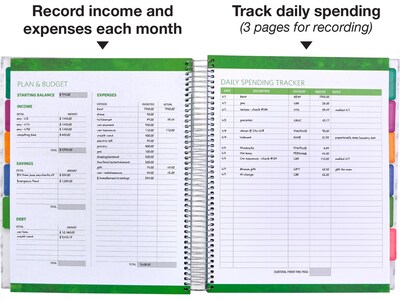 Global Printed Products 8.5" x 11" Budget Planner & Monthly Bill Organizer, Paperboard Cover, Blue/White (GPP-0073B)
