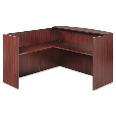 Alera® Valencia Series Reception Desk w/Counter, 71w x 35-1/2d x 44-3/4h, Mahogany