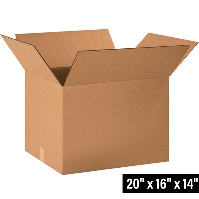 20 x 16 x 14 Shipping Boxes, 32 ECT, Brown, 15/Bundle (HD201614)