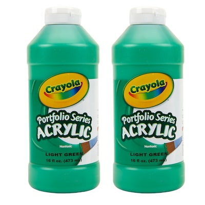 Crayola Portfolio Series Acrylic Paint, Light Green, 16 oz., 2/Bundle (BIN204016313-2)