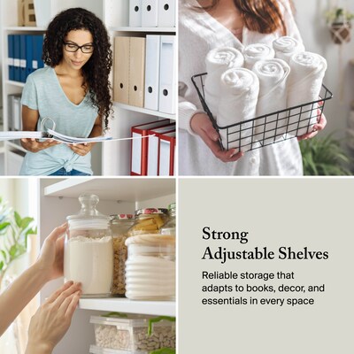 Bush Home Salinas Tall 5 Shelf Bookcase, Antique White (SAB132AW-03)