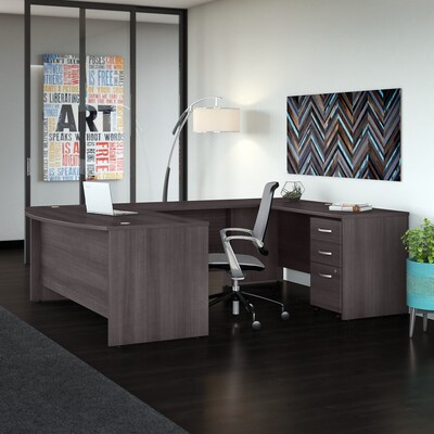 Bush Business Furniture Studio C 72W U Shaped Desk with Mobile File Cabinet, Storm Gray (STC004SG)