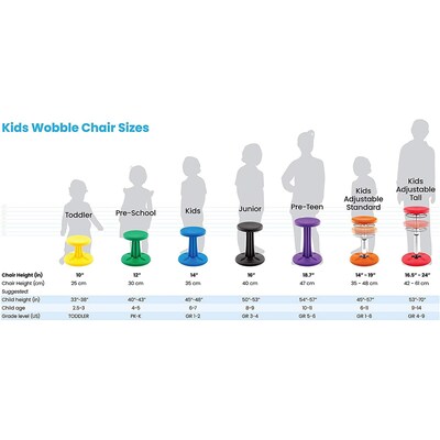Kore Design Pre-Teen Wobble Chair 18.7in, Teal (KD-9121)