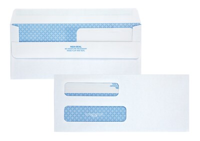 Quality Park Self Seal Security Tinted #8 5/8 Double Window Envelope 3 5/8 x 8 5/8, White, 500/Box (QUA24539)