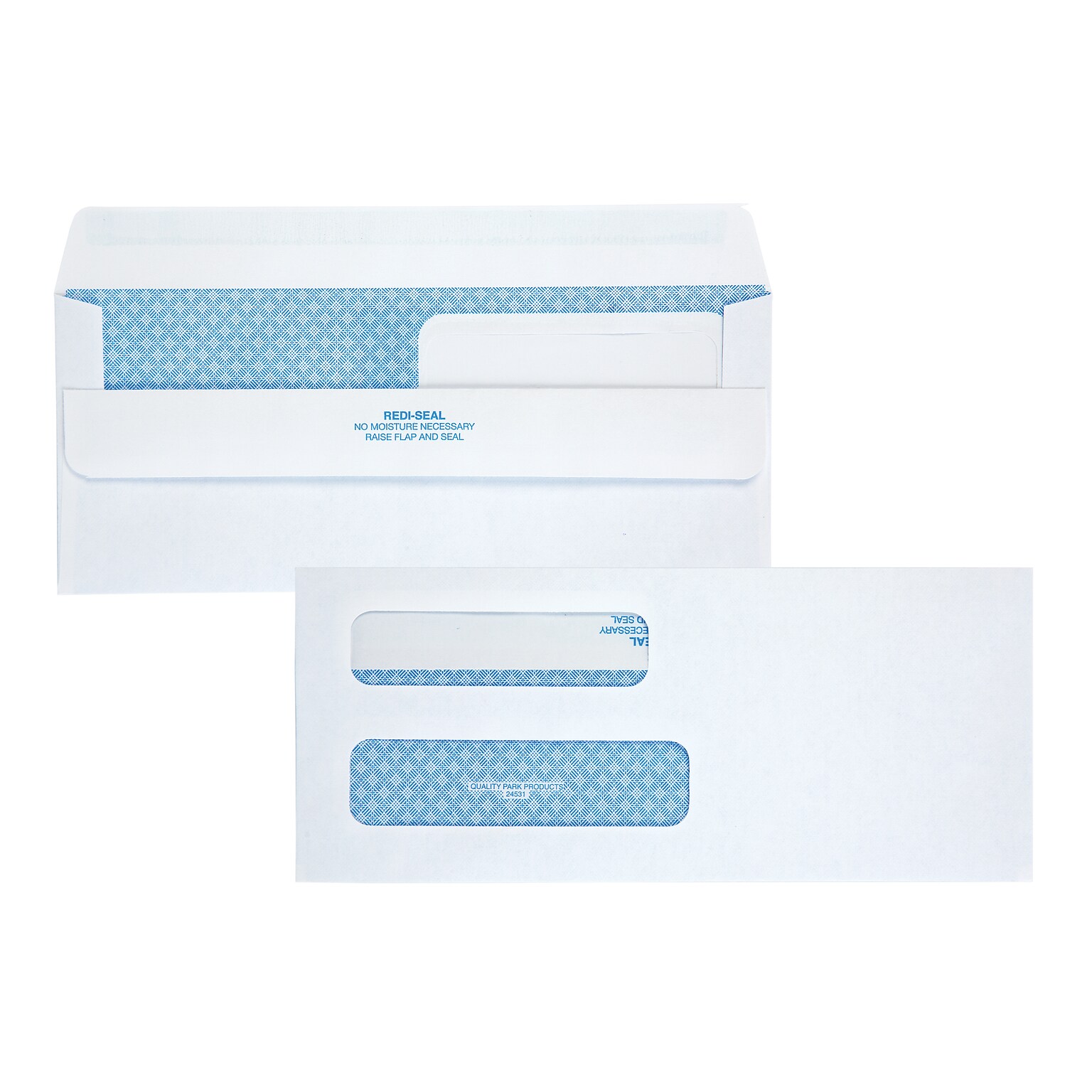 Quality Park Self Seal Security Tinted #8 5/8 Double Window Envelope 3 5/8 x 8 5/8, White, 500/Box (QUA24539)