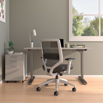 Union & Scale™ Lewis Ergonomic Mesh Swivel Computer and Desk Chair, Charcoal (UN55655-CC)