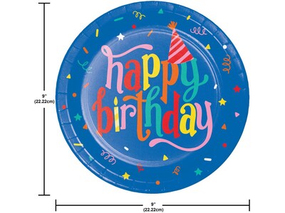 Creative Converting Hats Off Birthday Plates and Napkins Kit, Assorted Colors (DTC9127E2G)