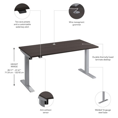 Bush Business Furniture Move 40 Series 60W Electric Height Adjustable Standing Desk, Storm Gray/Cool Gray Metallic (M4S6030SGSK)