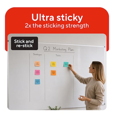 Staples Ultra Sticky Notes, 3" x 3", Golden Hour Collection, 100 Sheets/Pad, 24 Pads/Pack (ST62885)