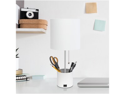 Simple Designs Table Lamp, White (LT1085-WHT)