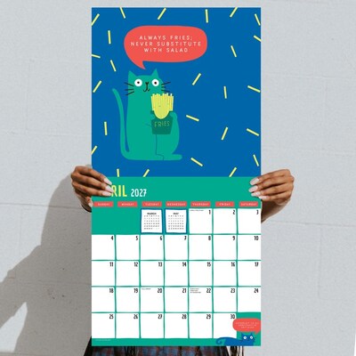 2027 TF Publishing Cats vs Adulting 12" x 12" Monthly Wall Calendar, Multicolored (27-1126)