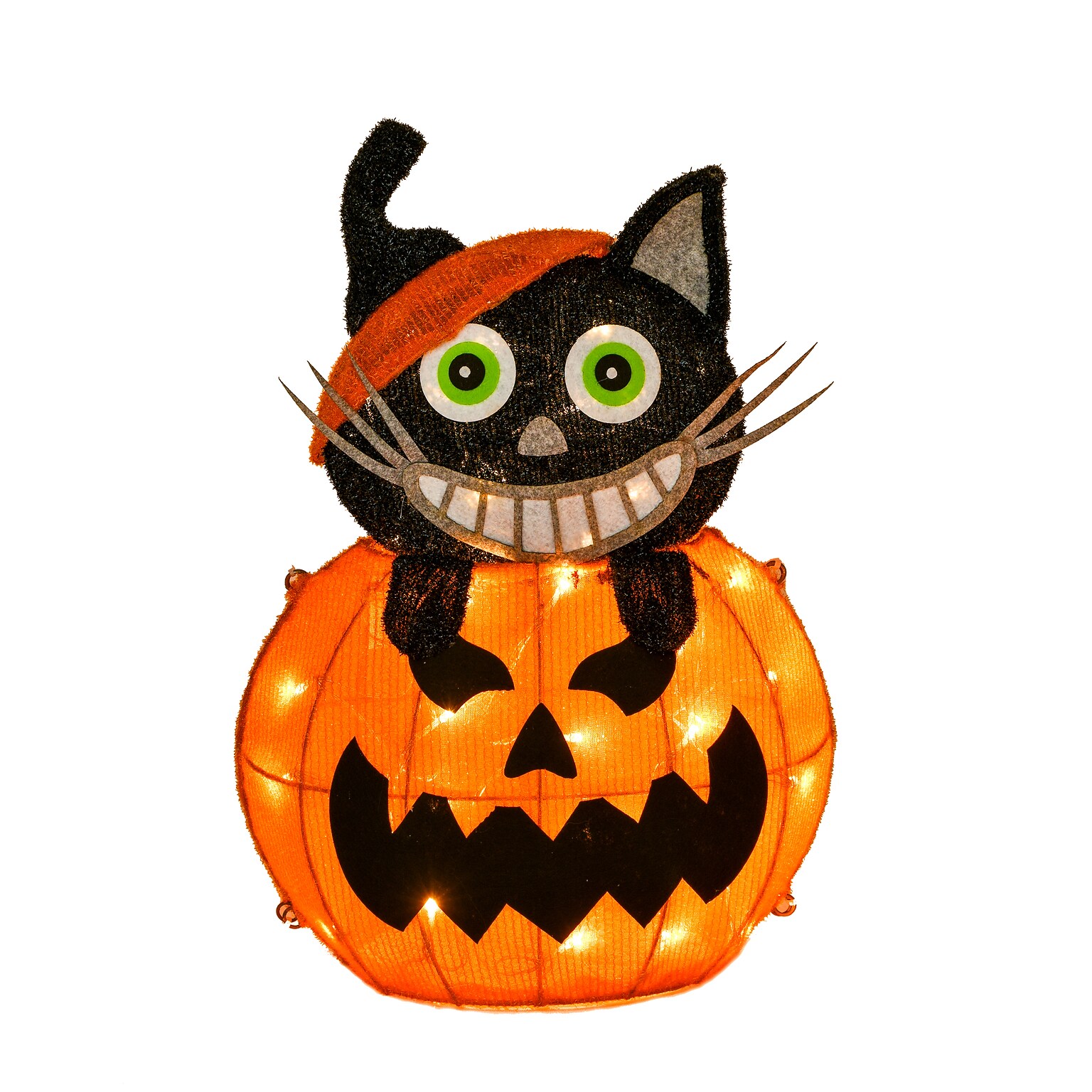 National Tree Company 23 Pre-Lit Pumpkin and Black Cat (MZ17-HS21B23-1)