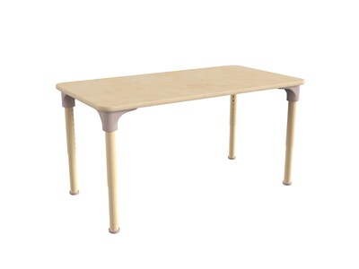 Flash Furniture Bright Beginnings Hercules Rectangular Table, 47 x 24, Height Adjustable, Beech (M
