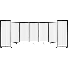 Versare The Room Divider 360 Freestanding Folding Portable Partition, 72H x 234W, Opal Fluted Poly