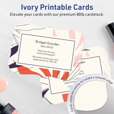 Avery Matte General Use Blank Cards, Ivory, 10/Pack (95354)