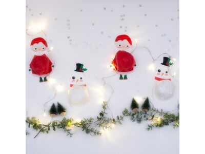Pukka Party Santa & Snowman Christmas Paper Balloon Garland, Multicolor (PTY531)