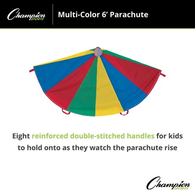 Champion Sports 6' Parachute w/ 8 Handles, Multicolored (NP6)