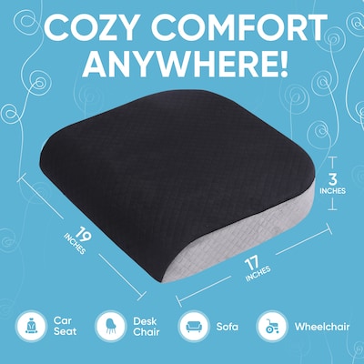 AllSett Health Extra-Large-Seat Computer Chair Cushion, Black (ASH0SC58)