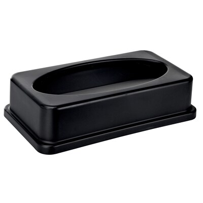 Alpine Industries Trash Can with Two Fold Drop Slot Lid, 23 Gallon, Black (477-BLK-PKG2)