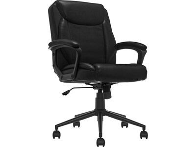 Click365 Transform 1.0 Ergonomic Bonded Leather Swivel Desk Chair, Black (CCHR10001B)