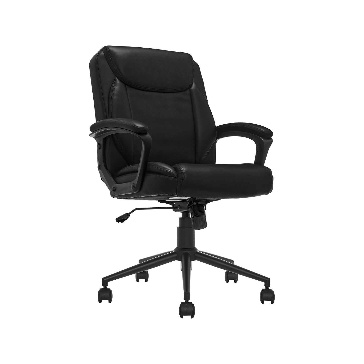 Click365 Transform 1.0 Ergonomic Bonded Leather Swivel Desk Chair, Black (CCHR10001B)