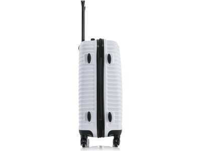DUKAP Adly 24" Hardside Suitcase, 4-Wheeled Spinner, TSA Checkpoint Friendly, White (DKADL00M-WHI)