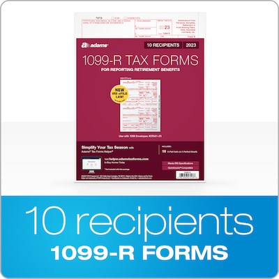Adams 2023 1099-R Tax Forms, 6-Part, 10/Pack (STAX5R-23)