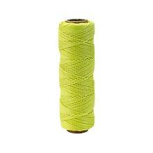 Mutual Industries Nylon Braided Mason Twine, 0.06 x 250 ft., Glo Lime, Dozen (14662-139-250)