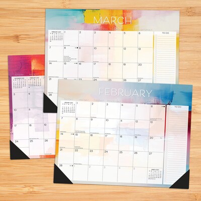 2027 Willow Creek Abstract Art 22 x 17 Monthly Desk Pad Calendar, Assorted Colors (66553)