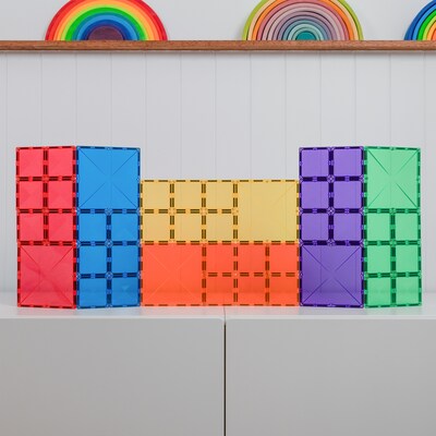 Connetix Magnetic Tiles Rainbow Square Pack, 42 Pieces (CNTR00042SQ)