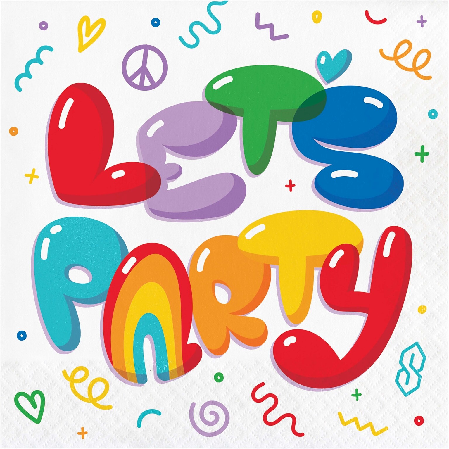 Creative Converting Bubbly Birthday Napkins, Multicolored, 64/Pack (DTC365024NAP)