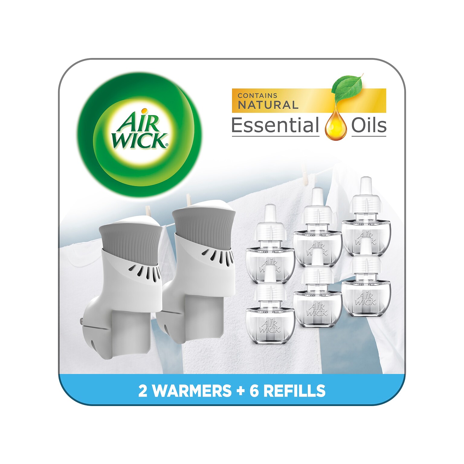 Air Wick Plug-in Scented Oil Starter Kit, Fresh Linen, 4.02 Fl. Oz. (01914)