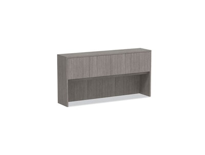 Alera Valencia Series Hutch with Doors, 4-Compartments, 70.63 x 15 x 35.38, Gray (ALEVA287215GY)