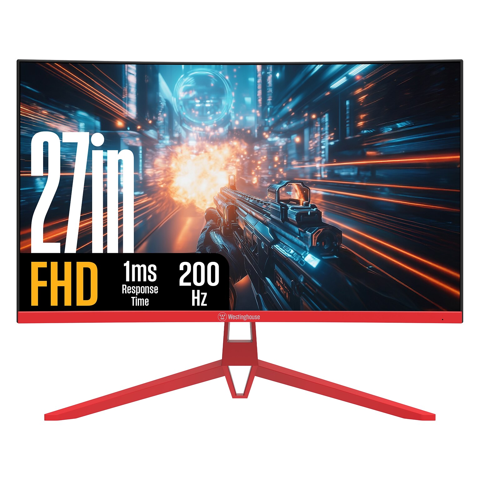Westinghouse RX6250 27 Curved FHD 200Hz LED AMD FreeSync Gaming Monitor, Built in Speakers, Red (WC27RX6250R)